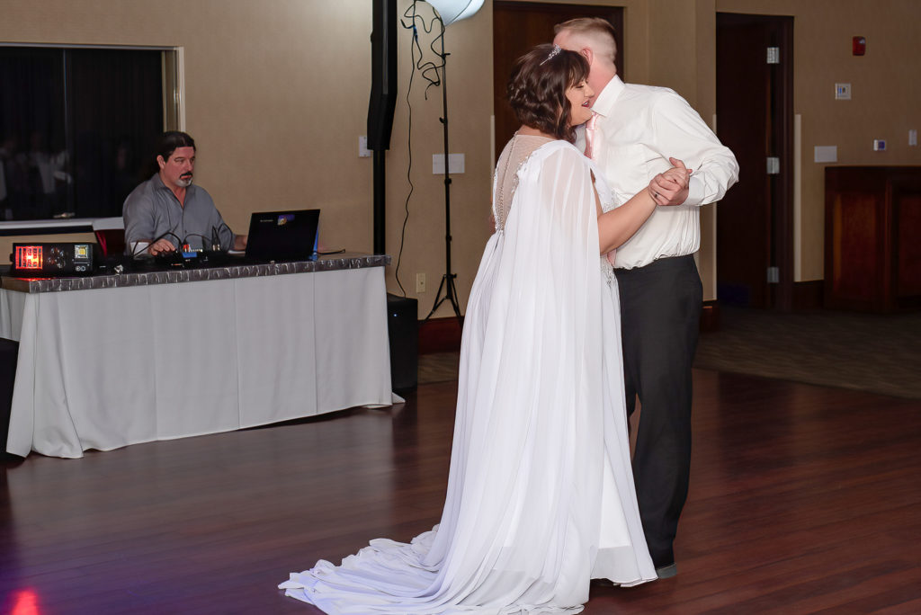 photo of bride and groom's first dance during reception