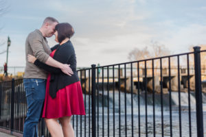 photo of couple touching foreheads during engagement session