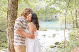 photo of couple embracing during engagement session