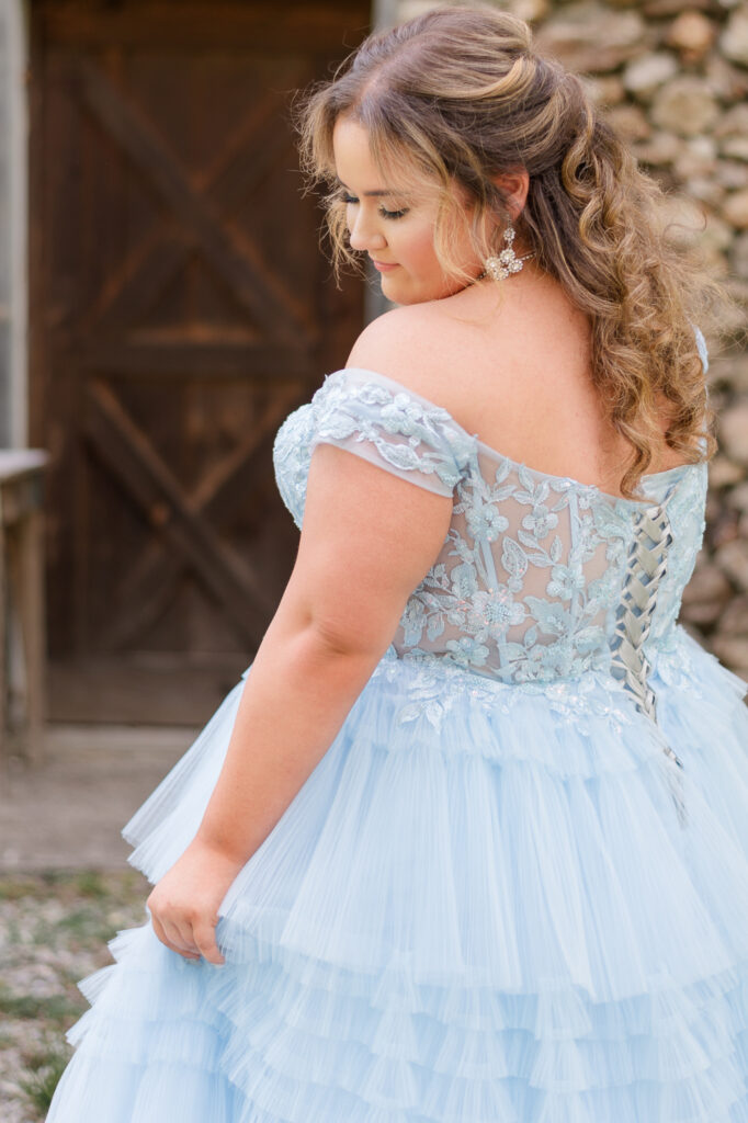 photo of girl during prom photo session