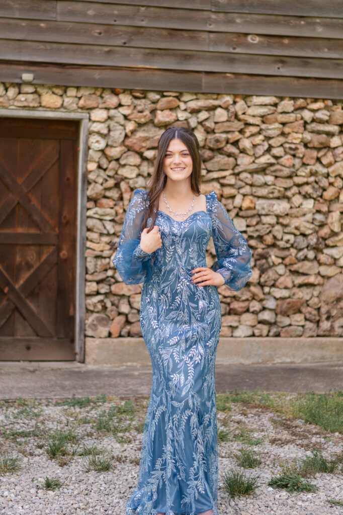 photo of girl during prom photo session