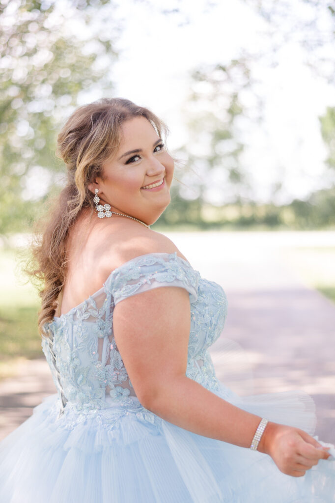 photo of junior during prom photo session