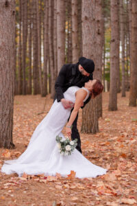 photo of groom dipping bride on wedding day