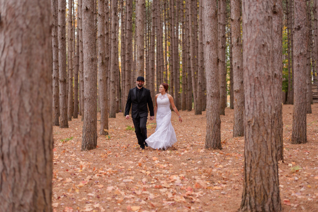 photo of bride and groom on wedding day