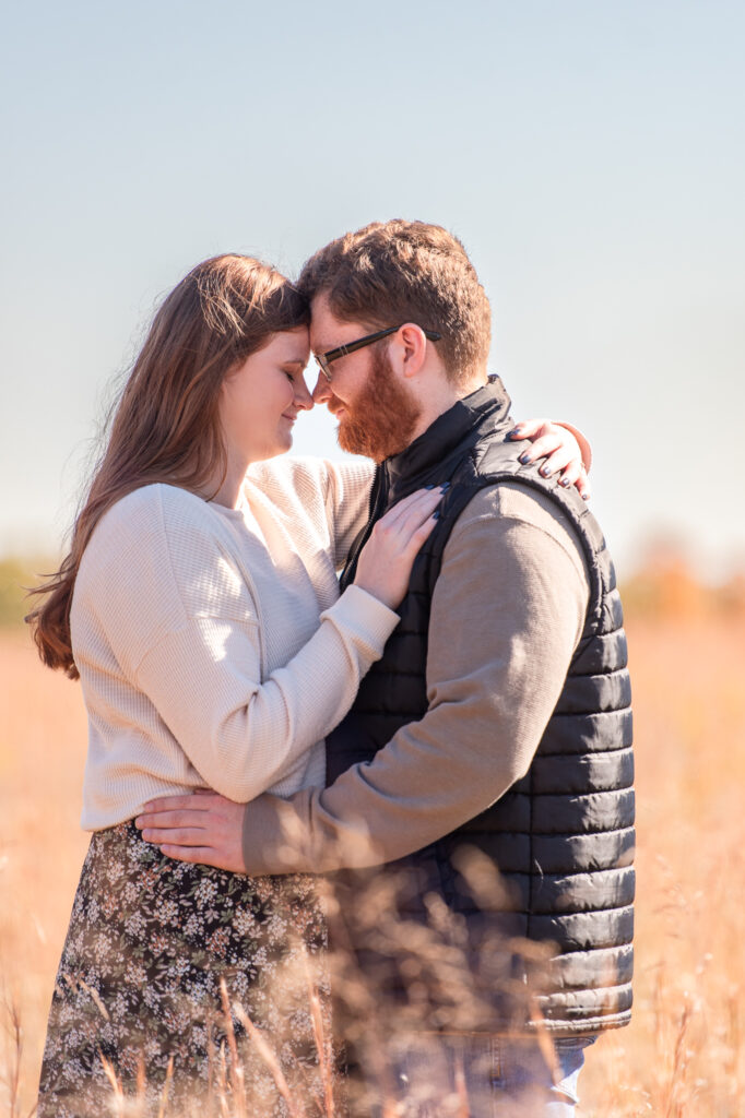 sweet photo of couple during engagement session