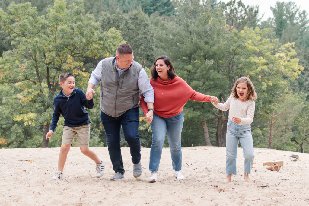 photo of family laughing during family photo session