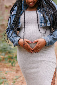 photo of pregnant belly during maternity session
