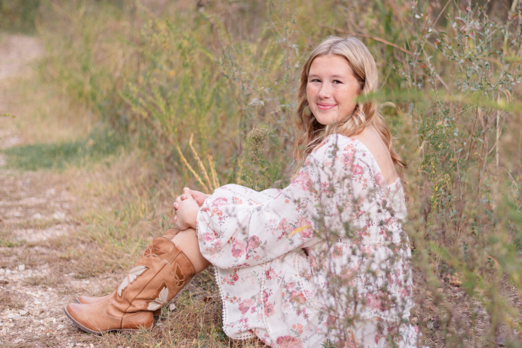 photo of girl posing during senior photo session