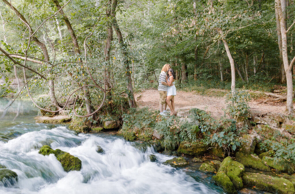 Dreamy Proposal and Engagement Session at Alley Springs Mill