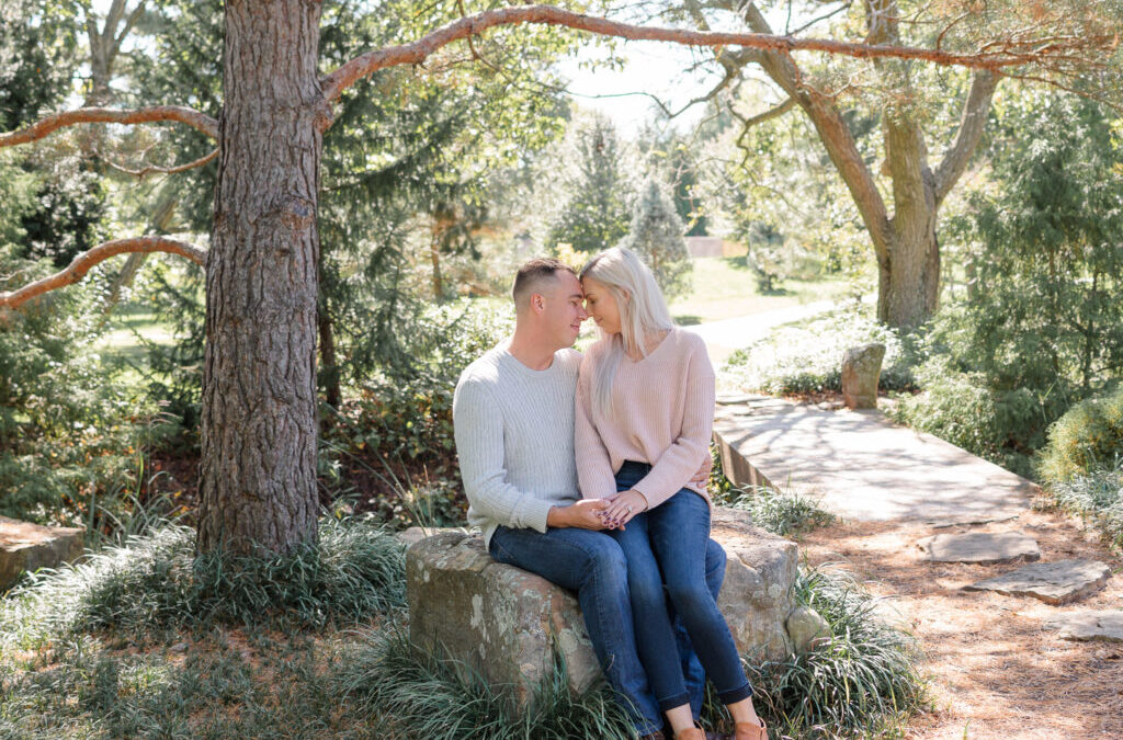 Scenic Stroll and Stunning Views for Fall Engagement Session at Japanese Stroll Garden