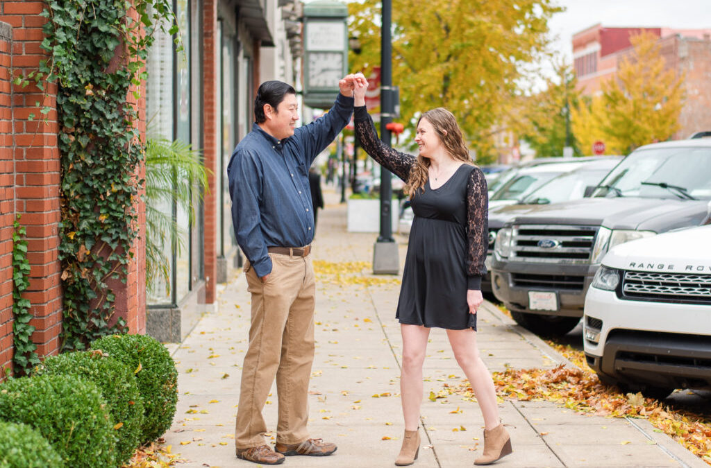 Scenic Autumn Engagement Session at Two Springfield, MO Locations
